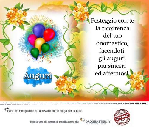 bigliettino con frase di auguri