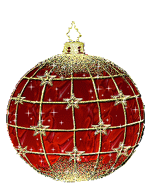 glitter palla natalizia rossa e oro