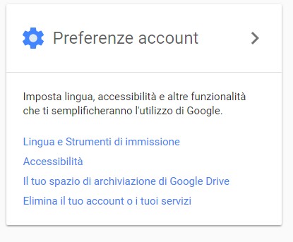 preferenze account google