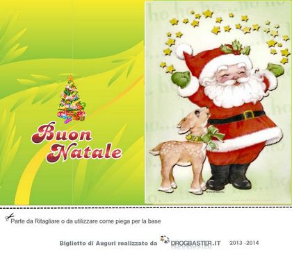 Biglietto e cartolina di Natale gratis con Babbo Natale