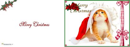 Biglietto di augurio Natalizio fai da te con micetto