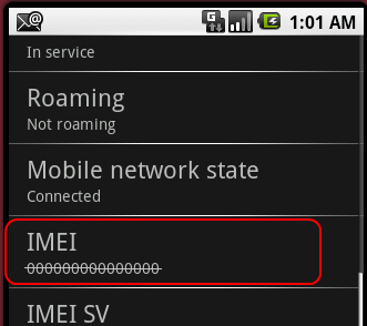trovare IMEI Android