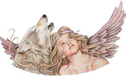 angelo bambino con lupo