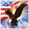 aquila e bandiera americana