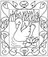 disegno da colorare raffigurante un cigno