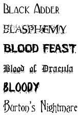 caratteri font dalla A alla B