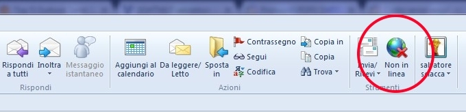 modalità non in linea di Outlook