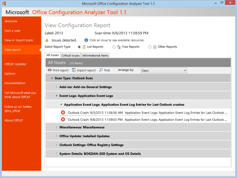 Configuration Analyzer Tool Office