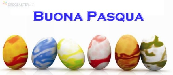 scritta buona pasqua con uova decorate