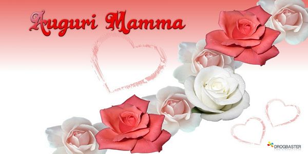 Rose Rosse con scritta Auguri mamma