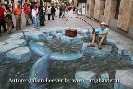 Disegno con il gessetto realizzato da Julian Beever