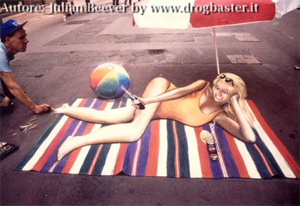 artista trasforma una strada in un'opera d'arte