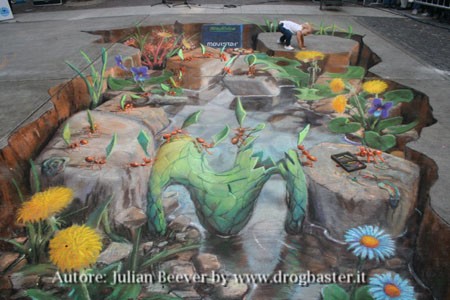 pittura su strada: Giardino Incantanto su Prince Street, Glasgow