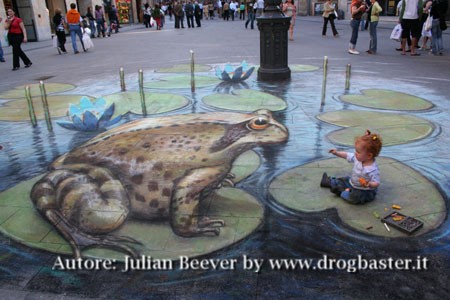 disegni con gessi illusione tridimensionale