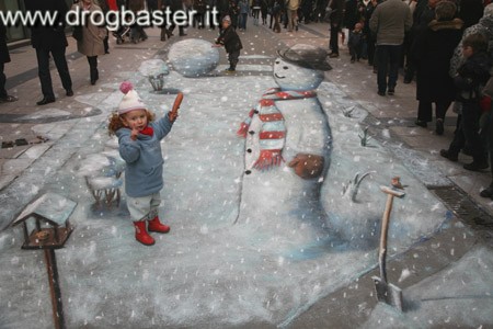 disegno di natale realizzato con i gessetti