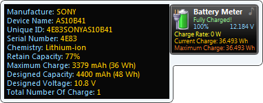 gadget windows Visualizza lo stato della batteria