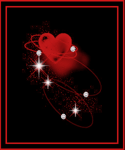 Glitter cuore rosso con sfondo nero