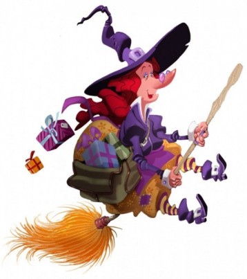 befana che distribuisce i regali