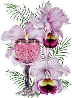 orchidea della mamma con candella, bellissima immagine per cartolina