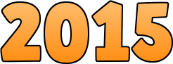 2015 scritta a numero color arancione