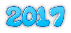 2017 scritta color azzurro