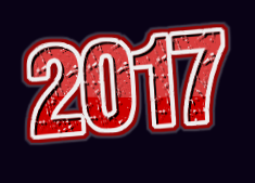 scritta 2017 con sfondo nero e testo rosso