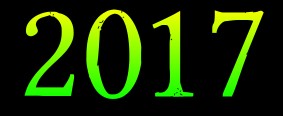 scritta anno 2017 sfondo nero  testo color verde