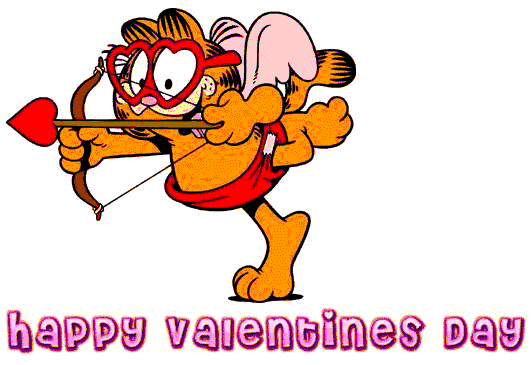 Garfield travestito da cupido con scritta Happy Valentines Day