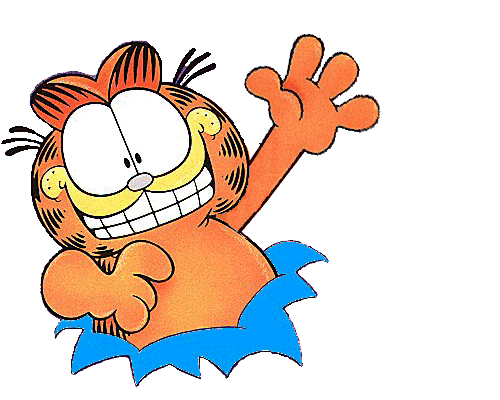 Garfield saluta
