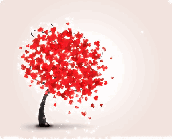 albero con foglie di color rosso che cadono