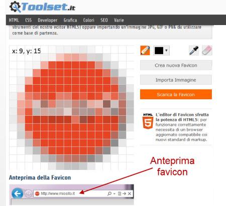 anteprima  favicon generata