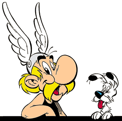 Asterix con il suo cane idefix