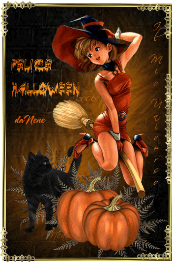 cartoline augurio con strega che augura un felice halloween