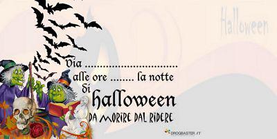 Biglietti di invito per un Halloween's party