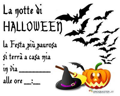 biglietto invito con pipistrelli