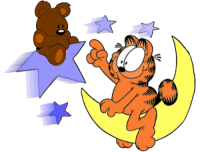 Garfield gioca con orsetto sulla luna
