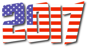scritta 2017 formato bandiera America