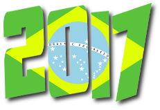 scritta 2017 formato bandiera Brasile