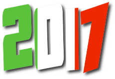 scritta 2017 formato bandiera Italia