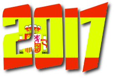 scritta 2017 formato bandiera Spagna