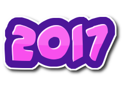 2017 in cifre con bordo in rilievo