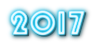 Scritta anno 2017 effetto Neon