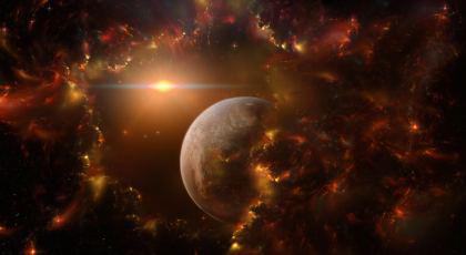 Nebulosa vista del pianeta Marte