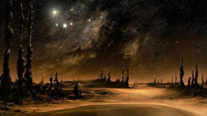 Orizzonte del Pianeta, sfondo Fantastico realizzato con Photoshop