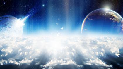 Sfondo spaziale con prospettiva fantastica