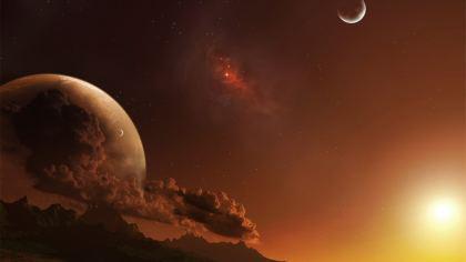 Sole Luna sfondo fantastico