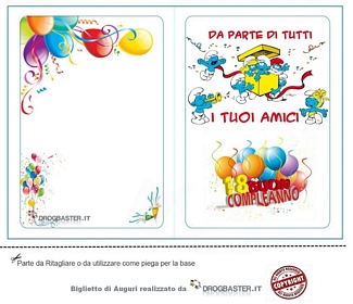 Biglietto d'auguri compleanno diciottesimo