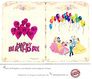 biglietto pergamena auguri 18 anni
