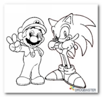 Colorare gratsi i disegni di Mario Bros e Sonic