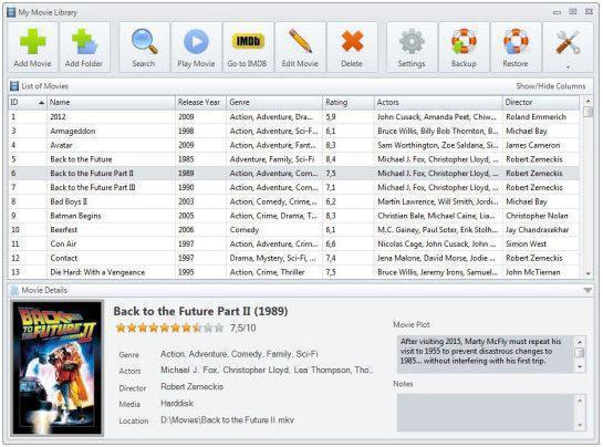 Screenshots del programma My Movie Library